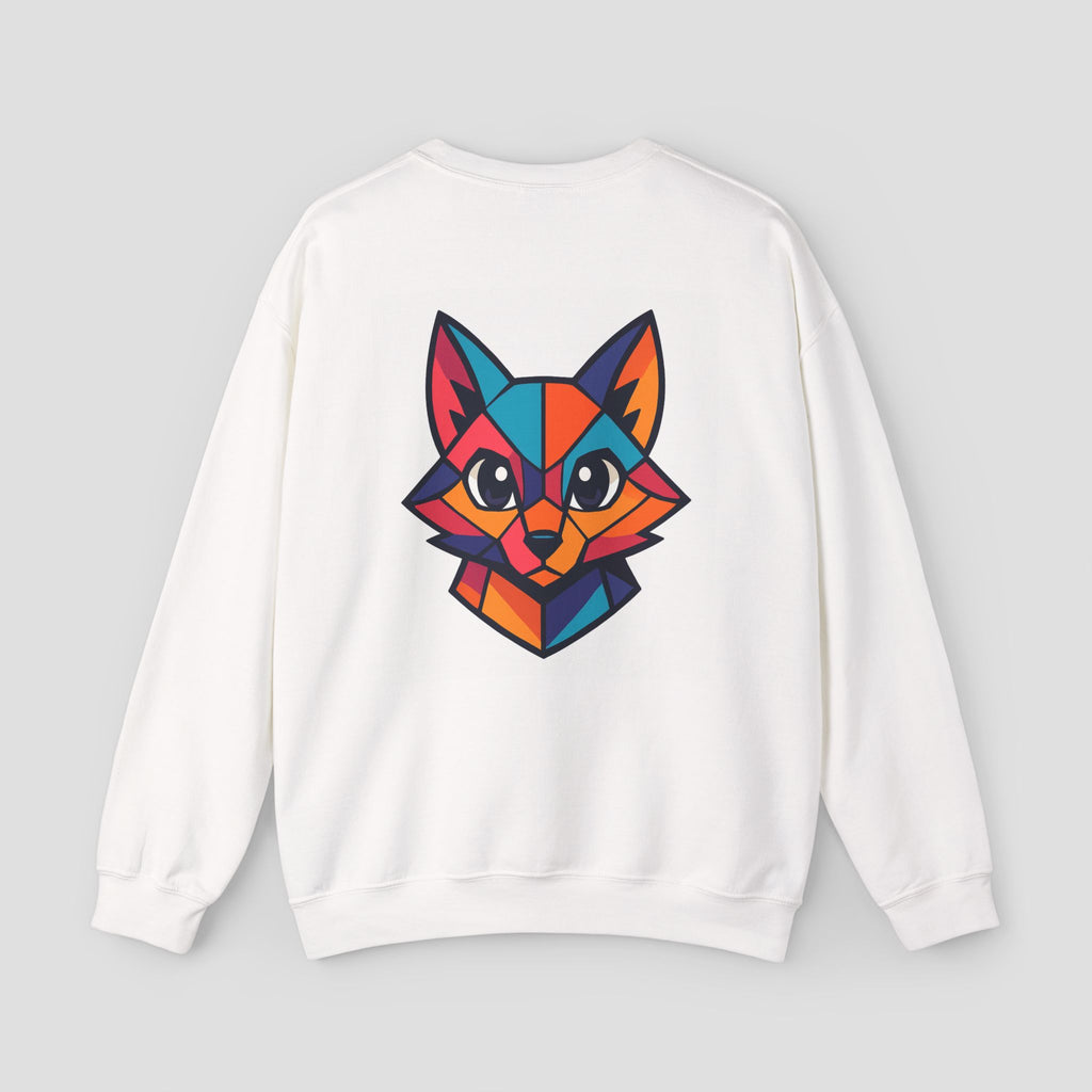 Geometric Colorful Fox Crewneck Sweatshirt