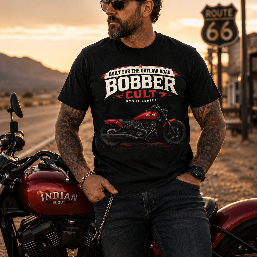 Biker motorcycle graphic t-shirt product image