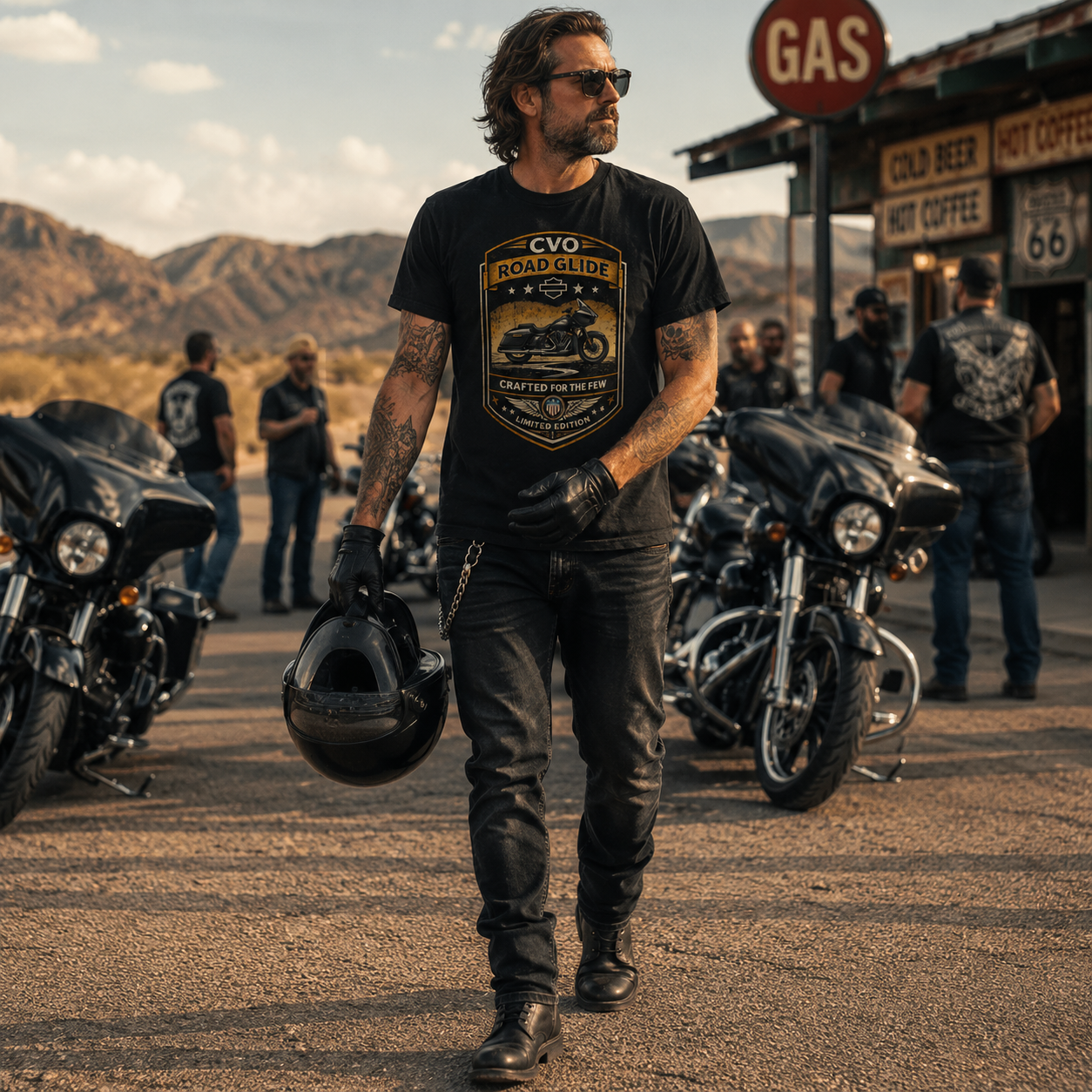 CVO Road Glide Crafted For The Few Limited Edition Motorcycle Graphic Tee front design detail