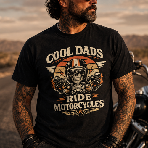 Biker motorcycle graphic t-shirt product image