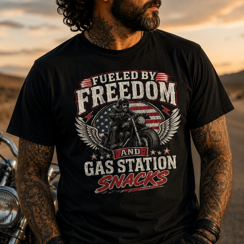 Biker motorcycle graphic t-shirt product image