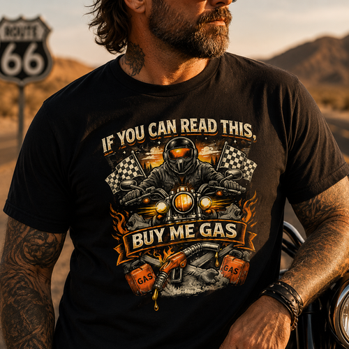 Biker motorcycle graphic t-shirt product image