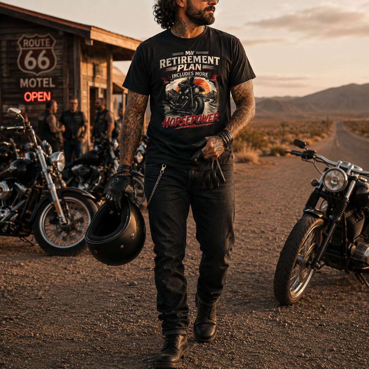 Biker motorcycle graphic t-shirt product image