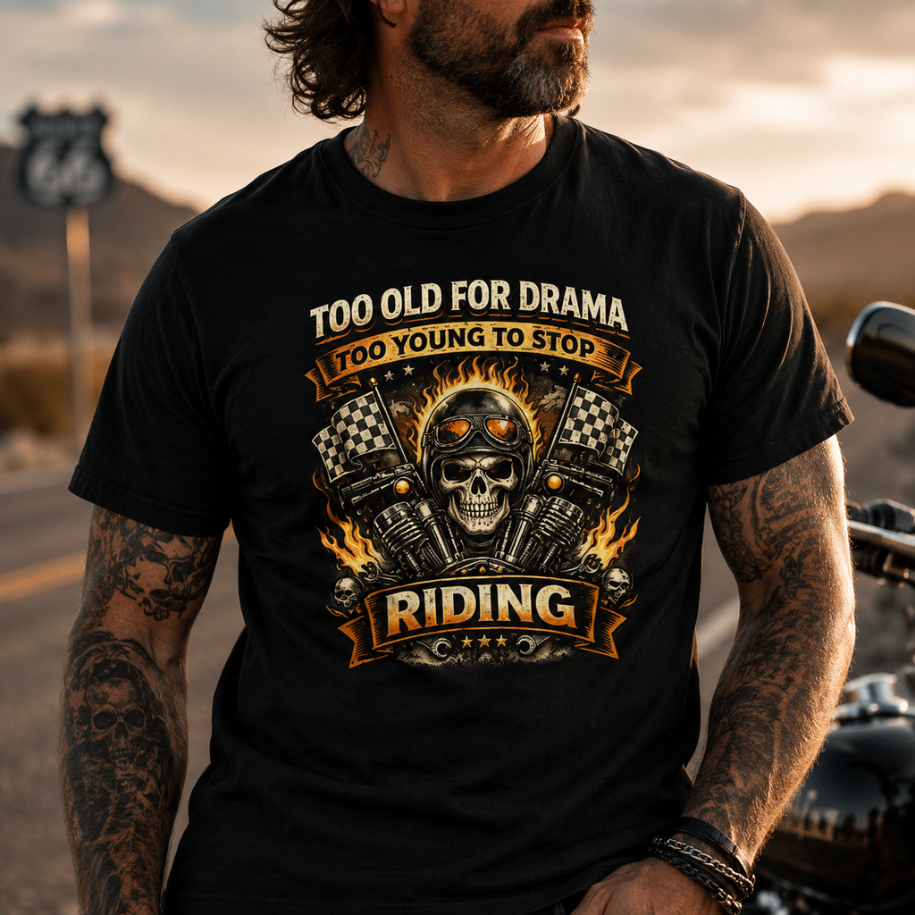 Biker motorcycle graphic t-shirt product image