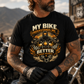 Biker motorcycle graphic t-shirt product image