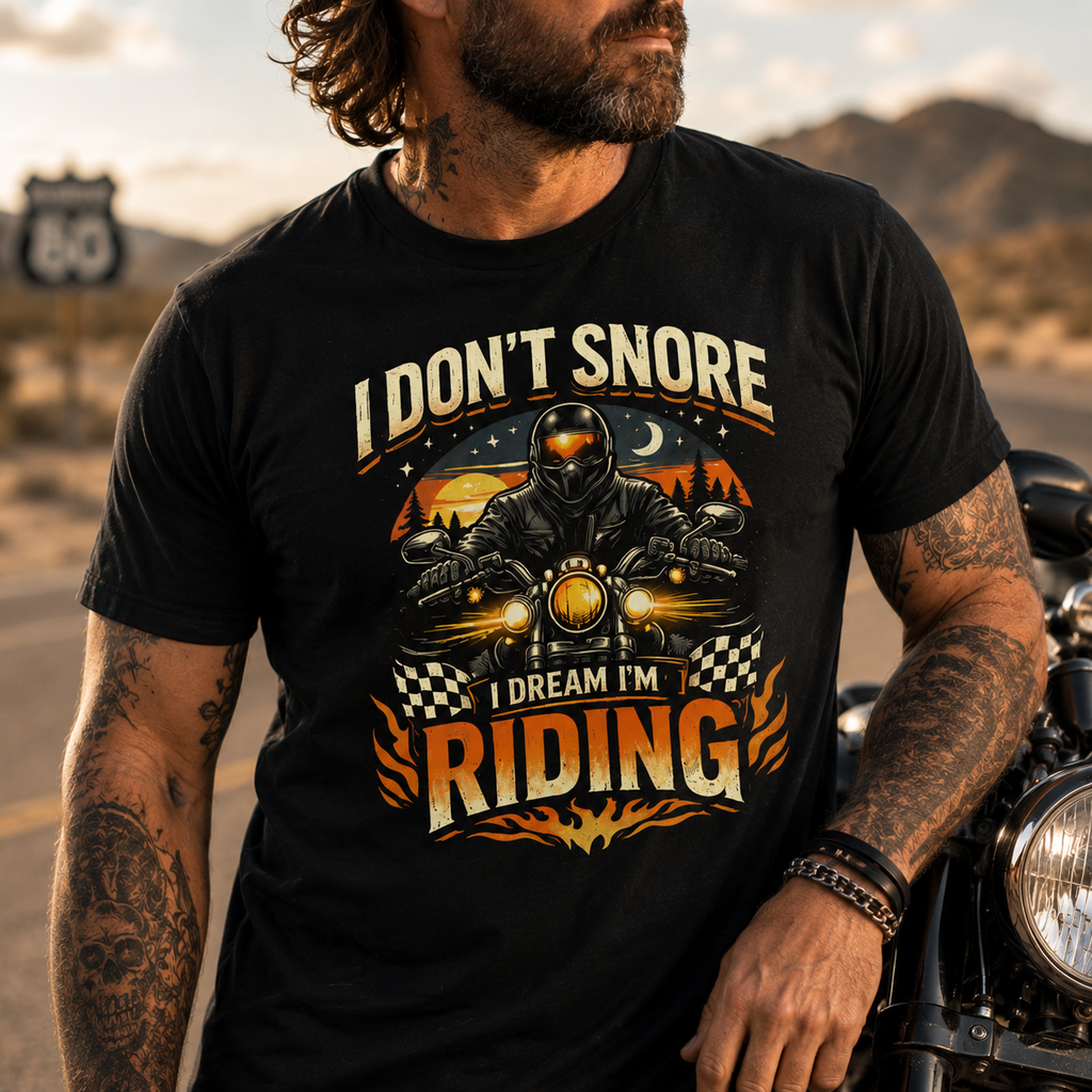 Biker motorcycle graphic t-shirt product image