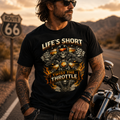 Biker motorcycle graphic t-shirt product image