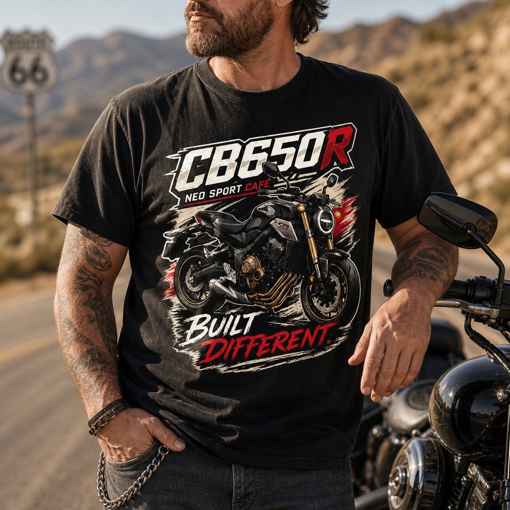Unisex CB650R Built Different Honda Motorcycle Graphic Tee product image