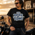 I'd Rather Be Riding Funny Motorcycle Graphic Tee main graphic tee image