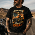 Low Rider S American Power Patriotic Motorcycle Graphic Tee main graphic tee image