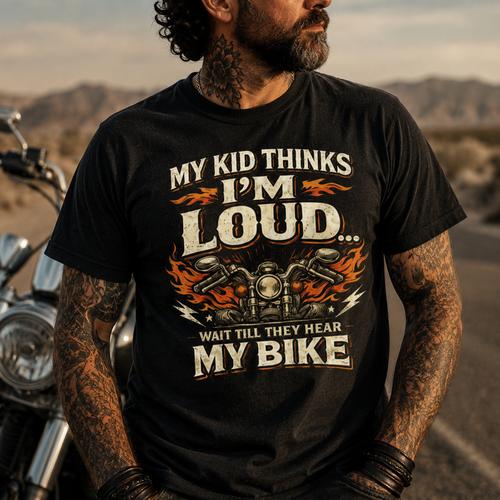 Biker motorcycle graphic t-shirt product image