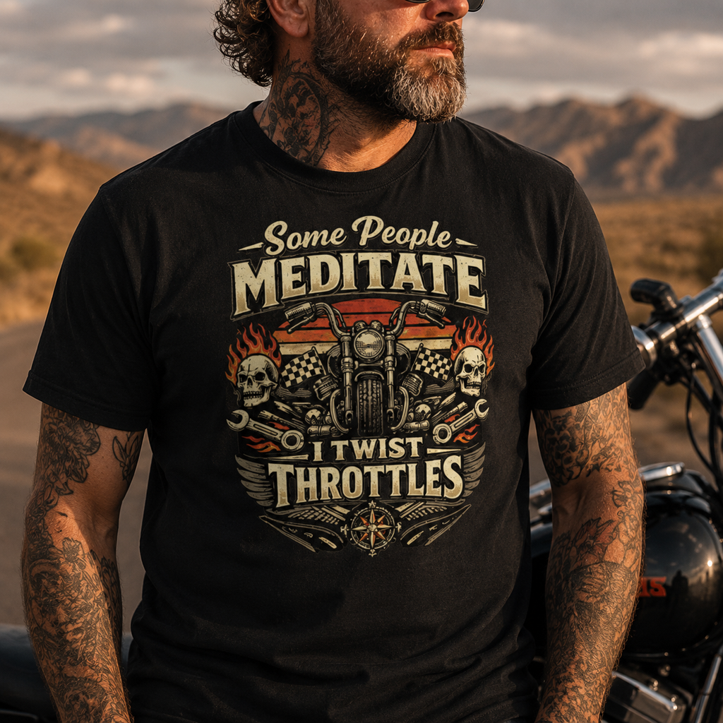Biker motorcycle graphic t-shirt product image