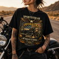 Sportster 48 Born To Ride My Therapy Is Riding Motorcycle Graphic Tee main graphic tee image