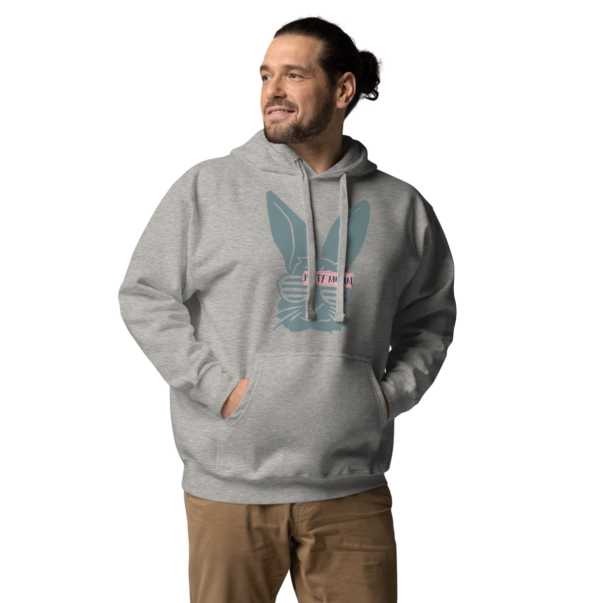 Unisex Stay Weird Bunny Graphic Premium Pullover Hoodie Dusty Rose