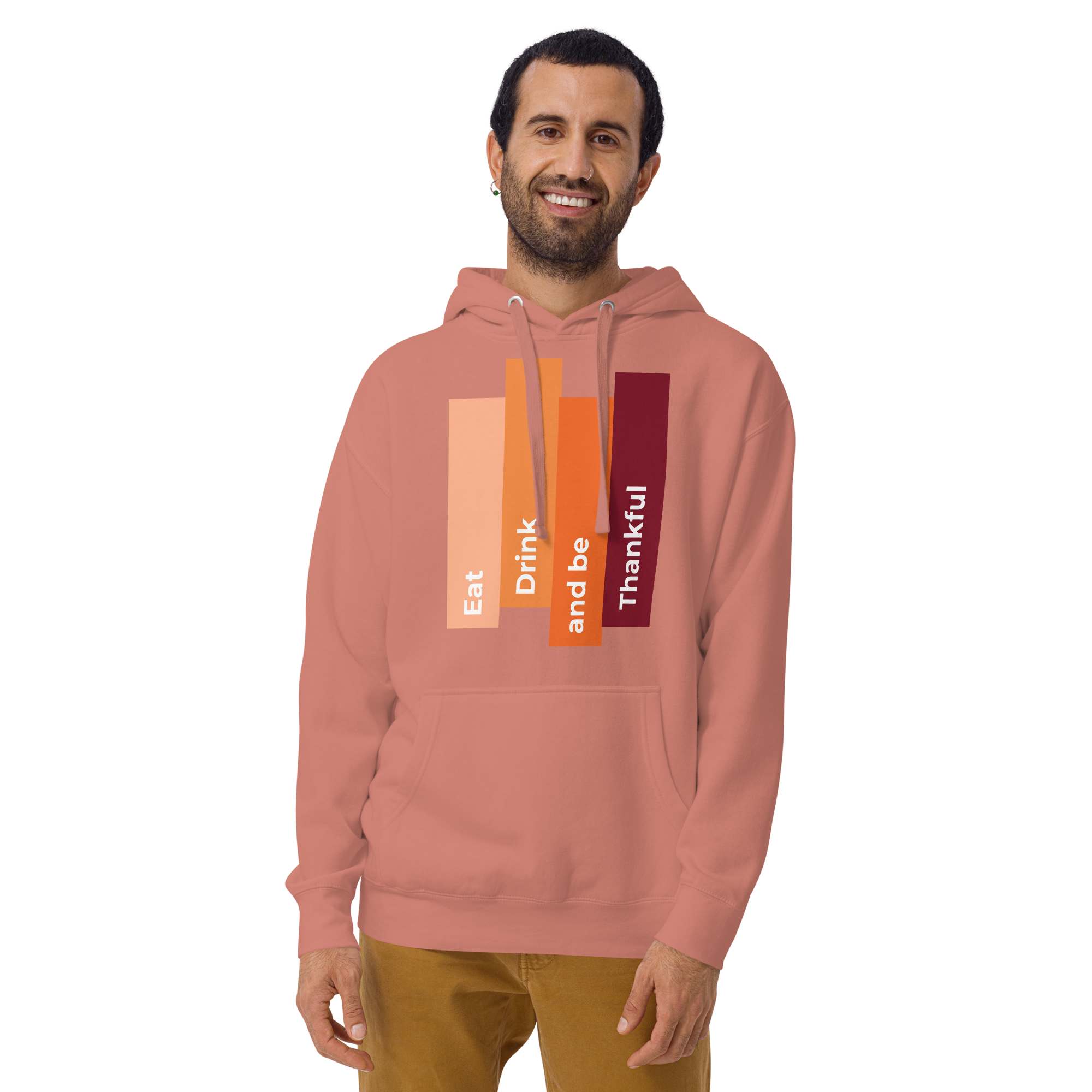 Unisex Eat Drink Be Thankful Fall Premium Pullover Hoodie dusty-rose