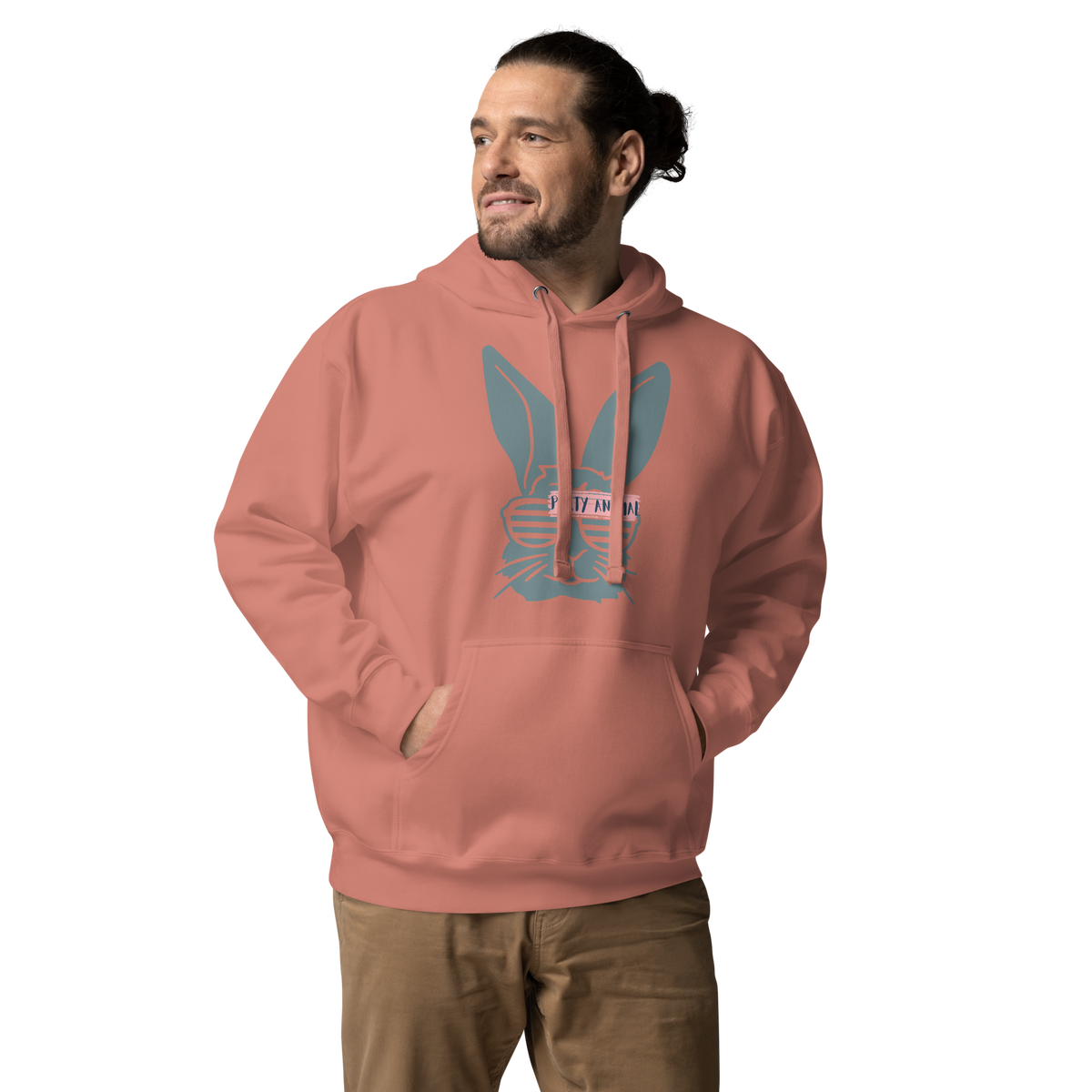 Unisex Stay Weird Bunny Graphic Premium Pullover Hoodie Forest Green