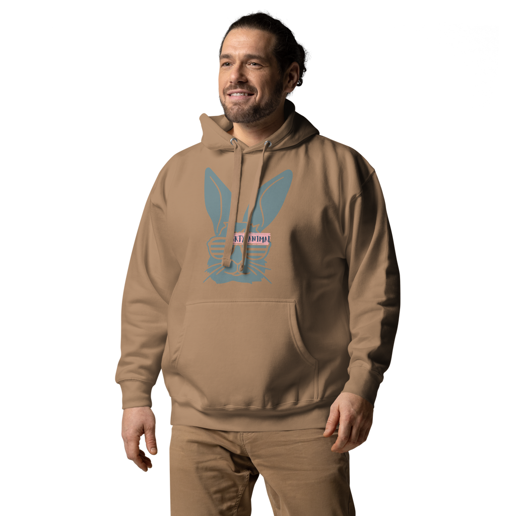 Unisex Stay Weird Bunny Graphic Premium Pullover Hoodie Forest Green