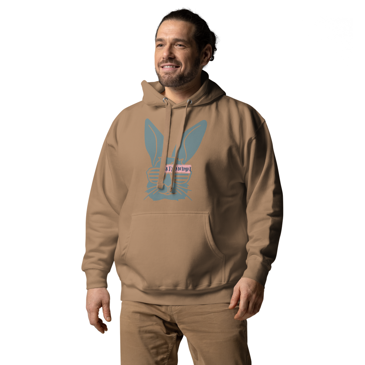 Unisex Stay Weird Bunny Graphic Premium Pullover Hoodie Forest Green