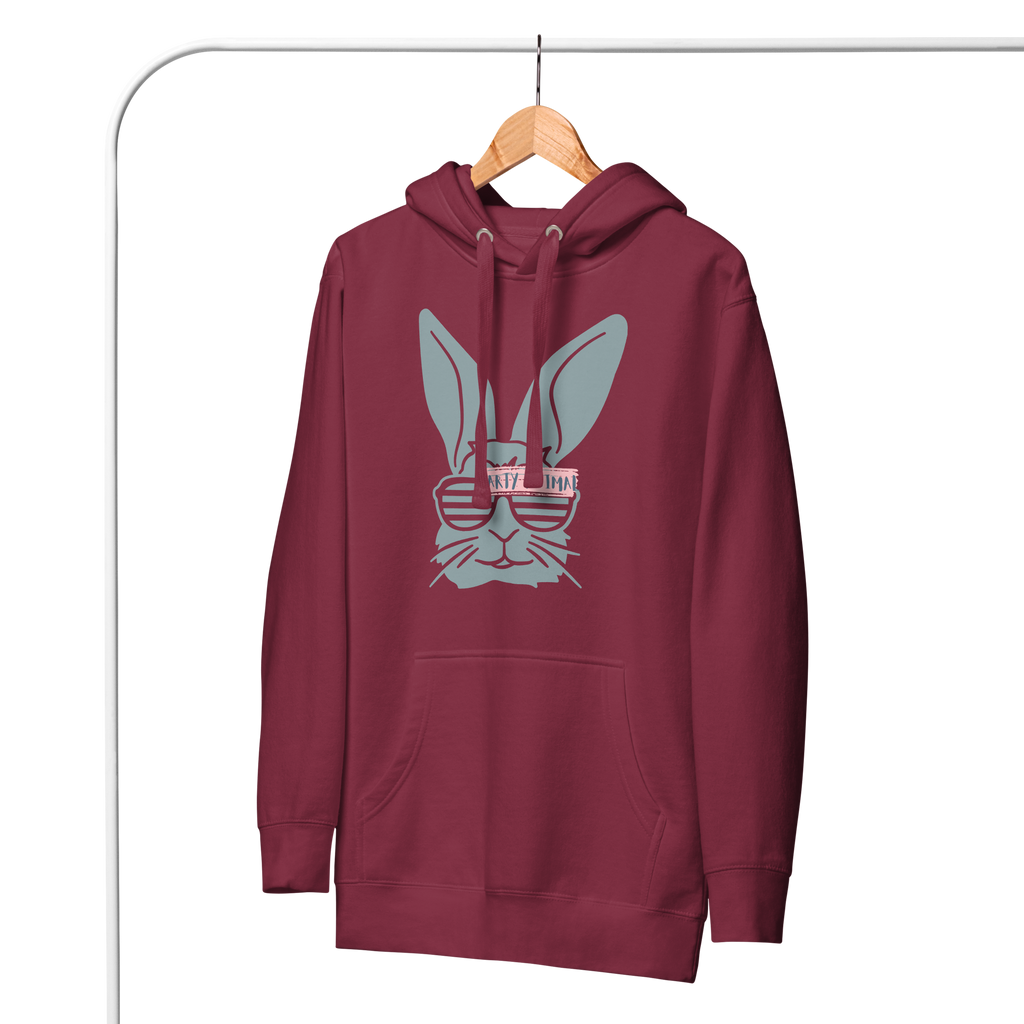 Unisex Stay Weird Bunny Graphic Premium Pullover Hoodie Black