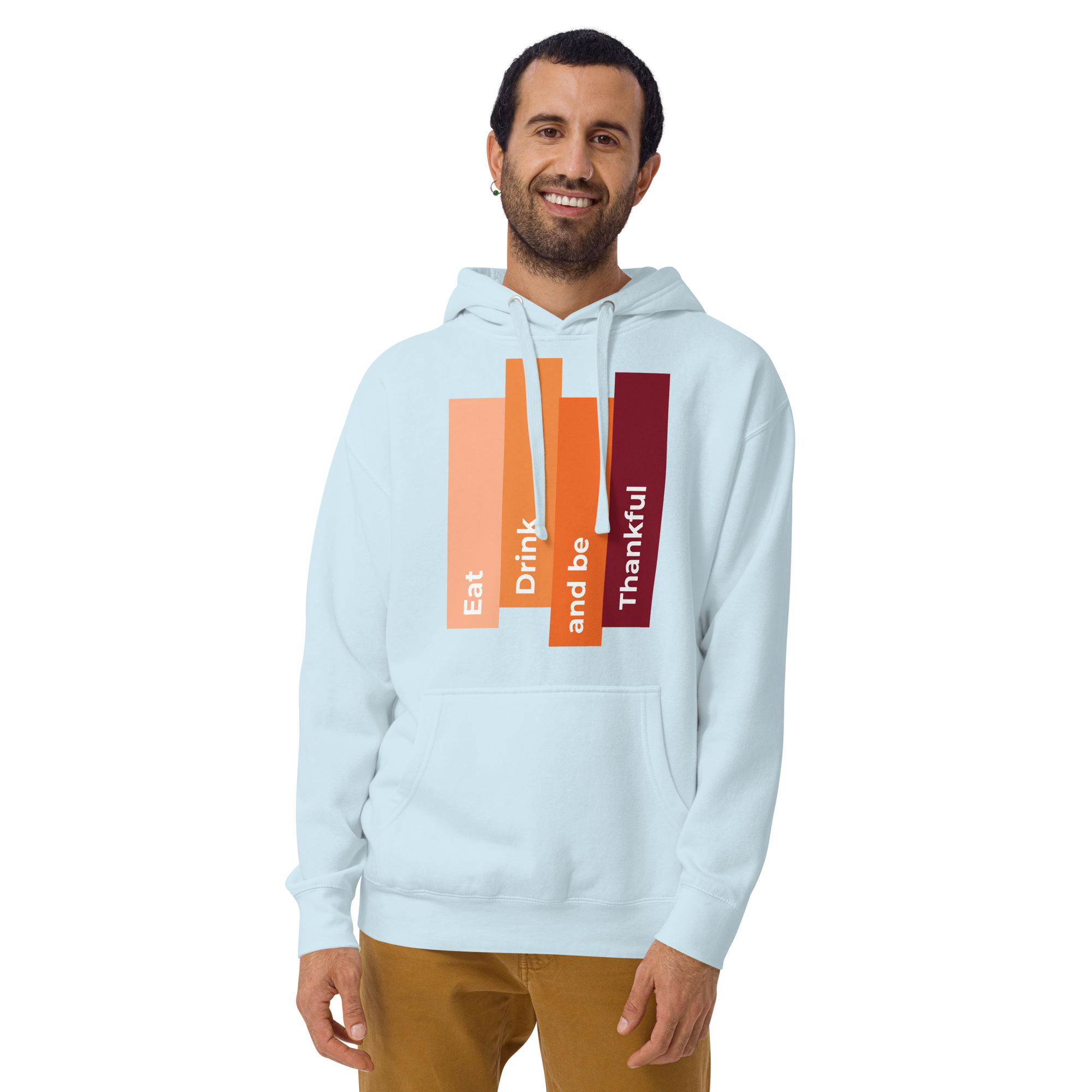 Unisex Eat Drink Be Thankful Fall Premium Pullover Hoodie sky-blue