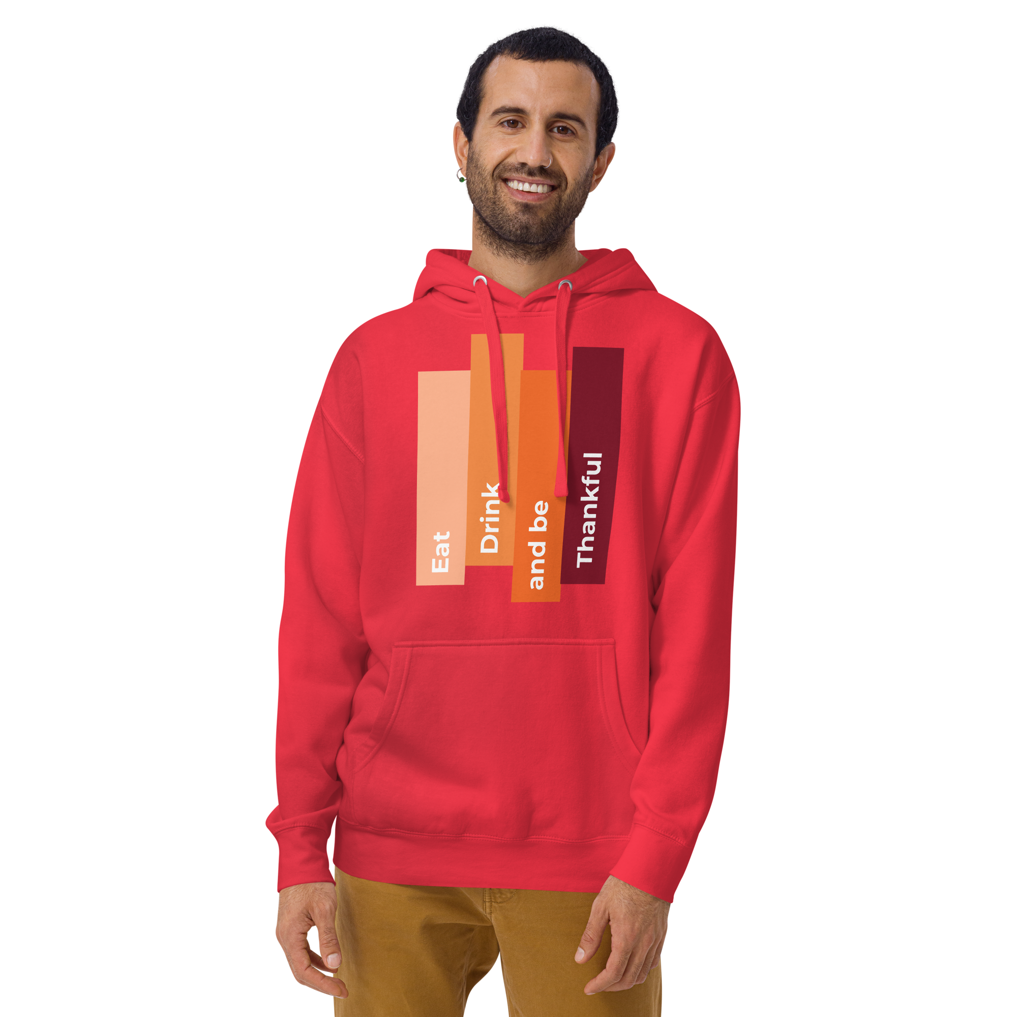 Unisex Eat Drink Be Thankful Fall Premium Pullover Hoodie team-red