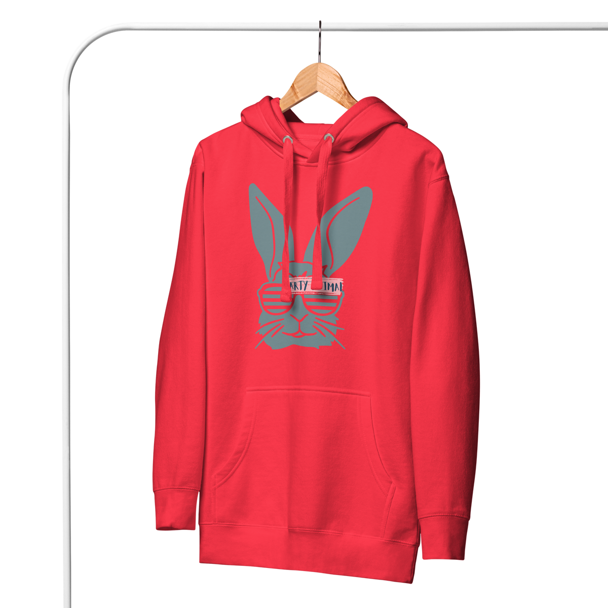 Unisex Stay Weird Bunny Graphic Premium Pullover Hoodie Maroon