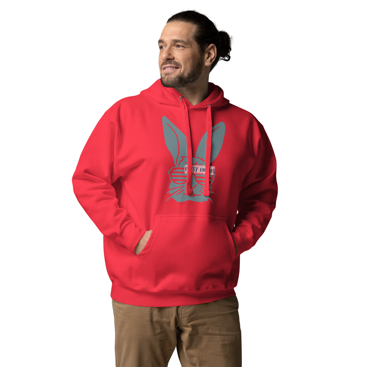 Unisex Stay Weird Bunny Graphic Premium Pullover Hoodie Forest Green