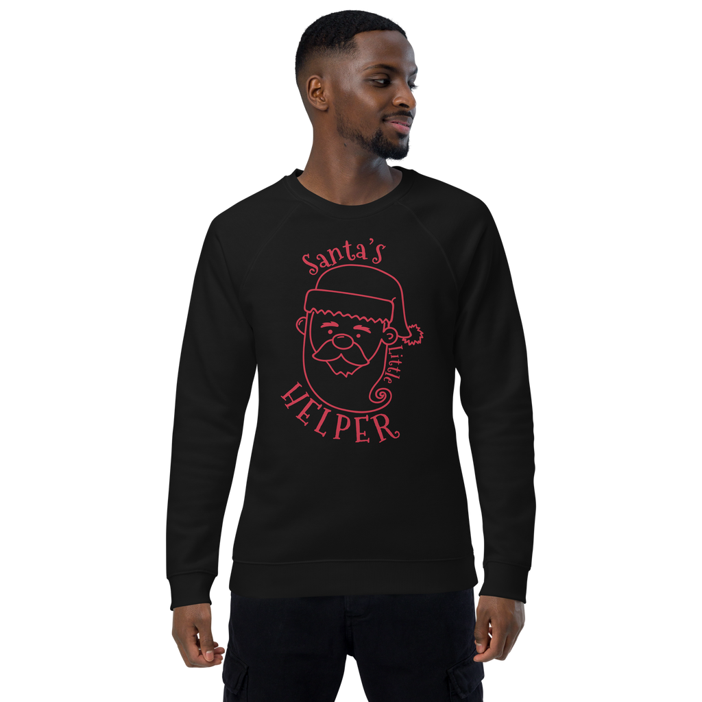 Unisex Santa S Helper Christmas Raglan Printed Sweatshirt burgundy