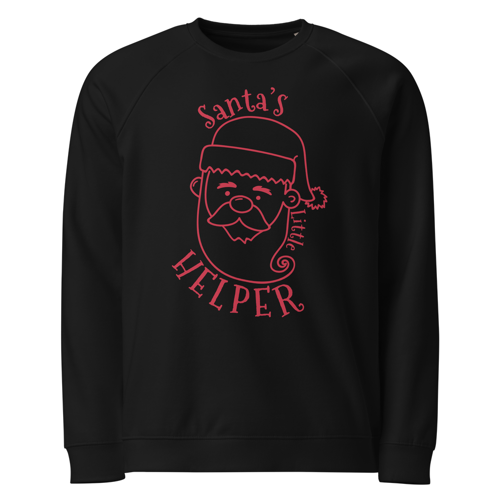 Unisex Santa S Helper Christmas Raglan Printed Sweatshirt burgundy