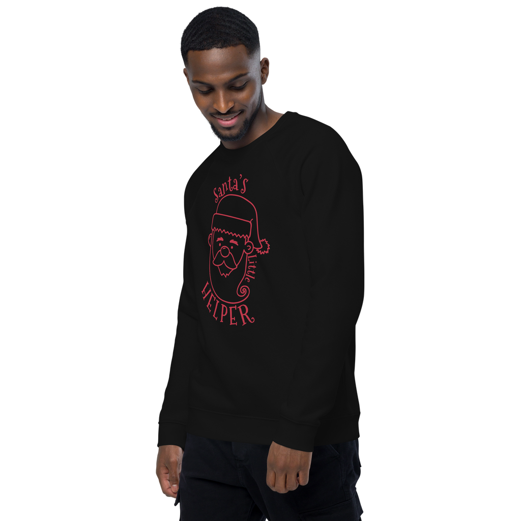 Unisex Santa S Helper Christmas Raglan Printed Sweatshirt burgundy