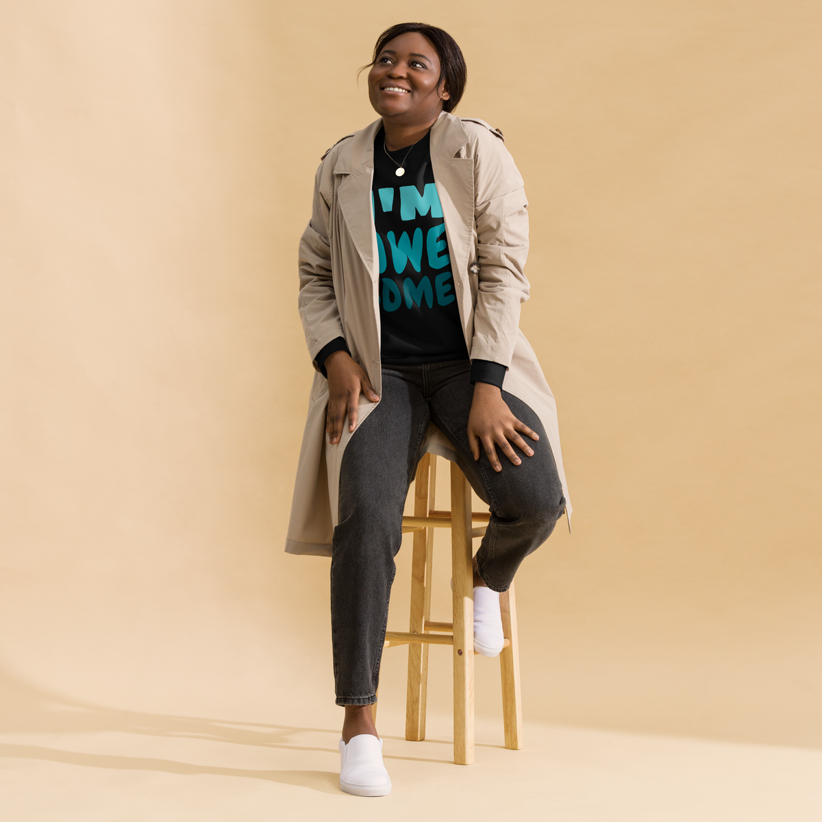 Unisex I M Awesome Premium Printed Sweatshirt charcoal-heather