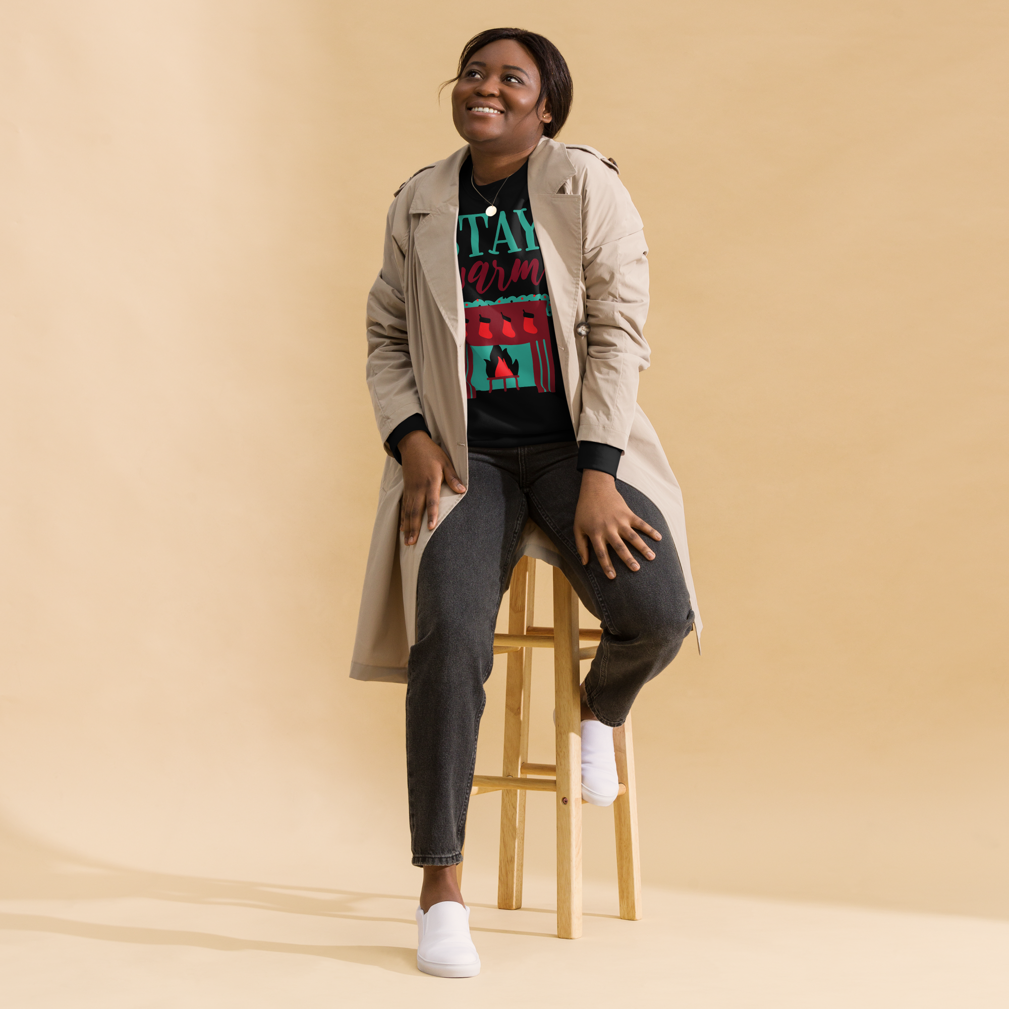Unisex Stay Warm Christmas Premium Printed Sweatshirt 