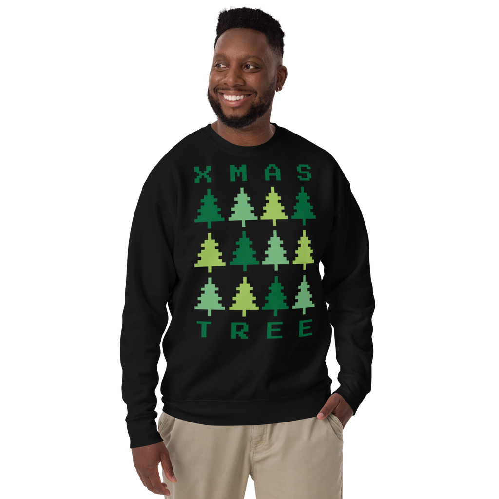Unisex Xmas Tree Retro Premium Printed Sweatshirt team-royal