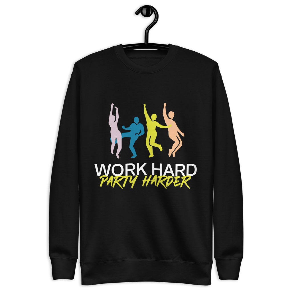 Unisex Work Hard Party Harder Premium Printed Sweatshirt forest-green