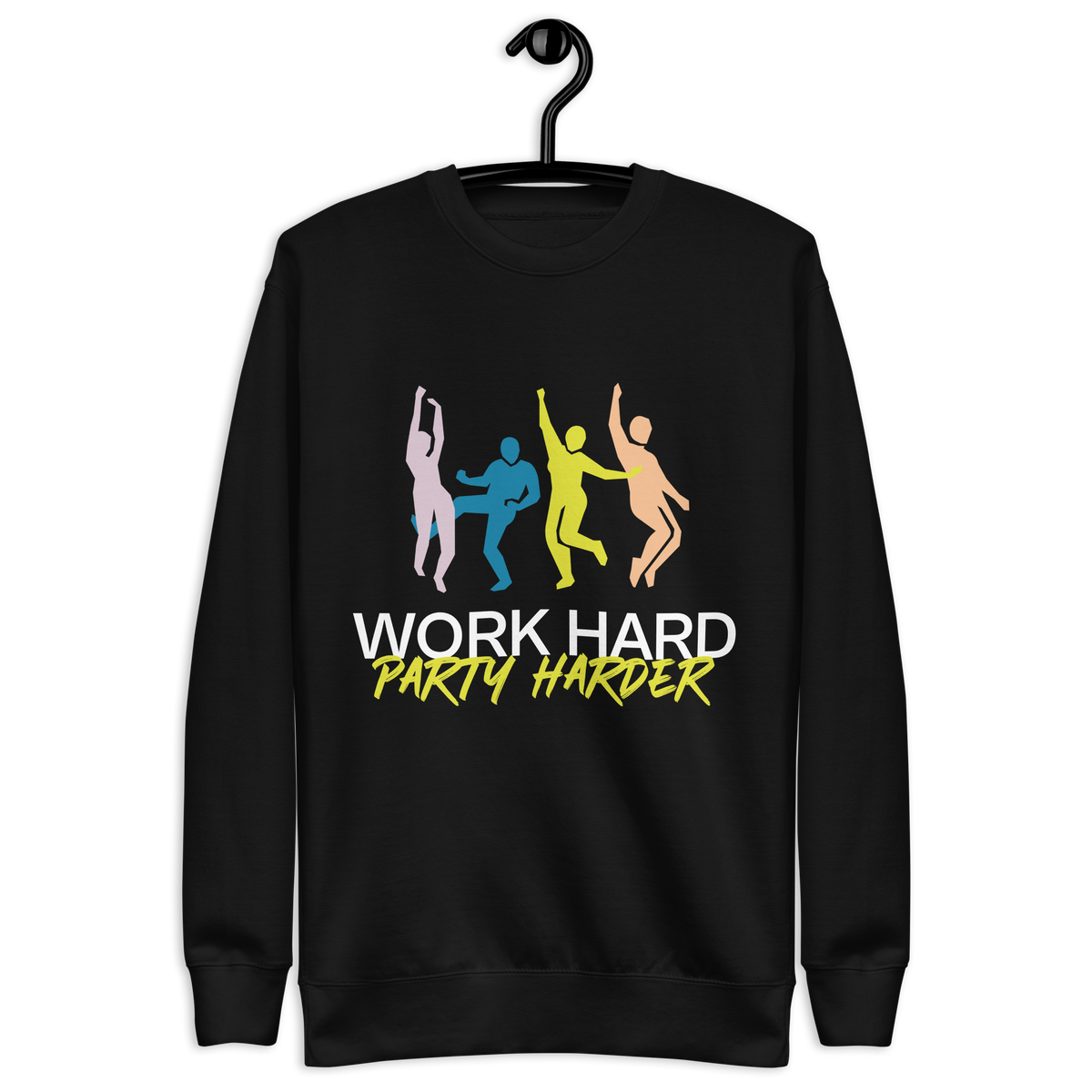 Unisex Work Hard Party Harder Premium Printed Sweatshirt forest-green