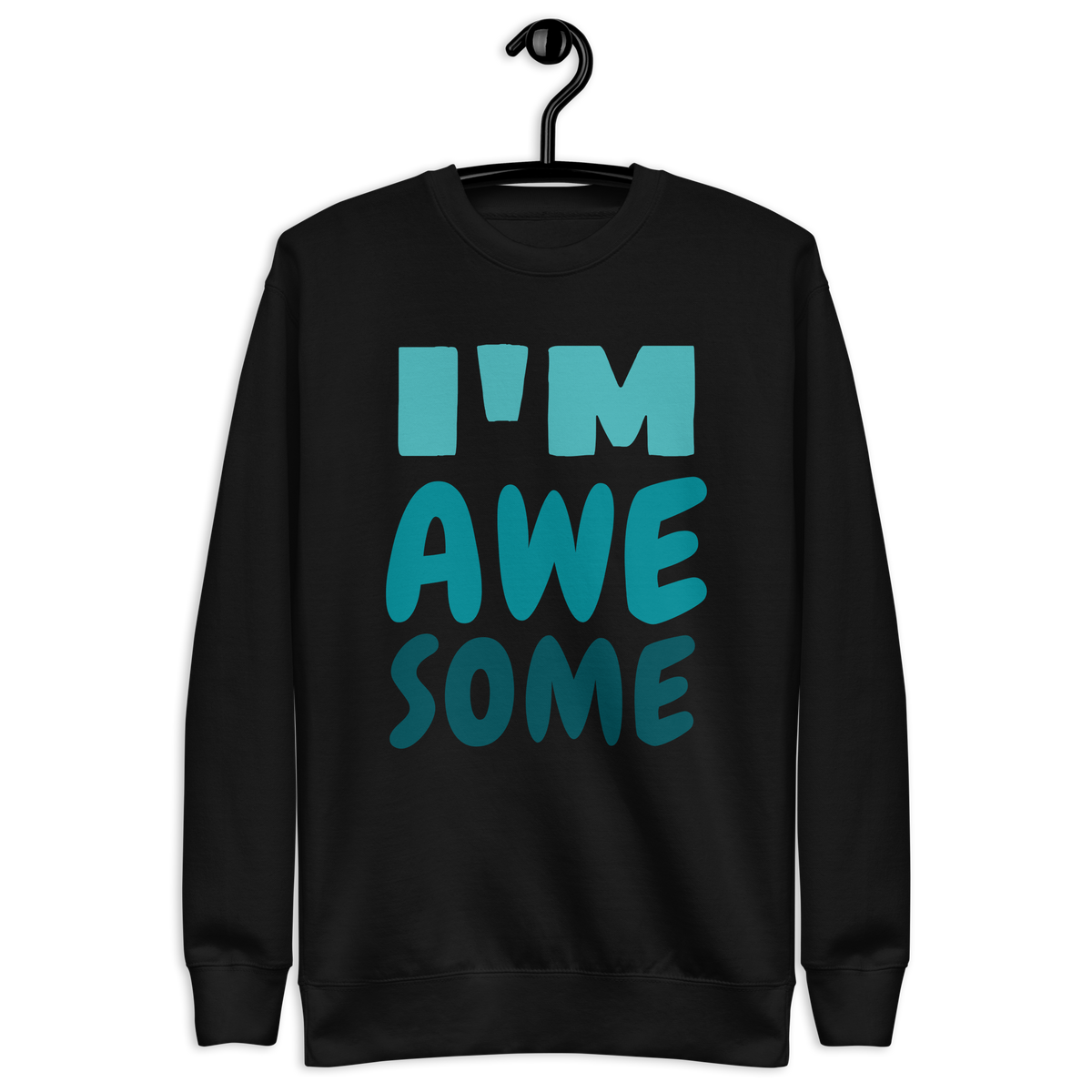Unisex I M Awesome Premium Printed Sweatshirt charcoal-heather