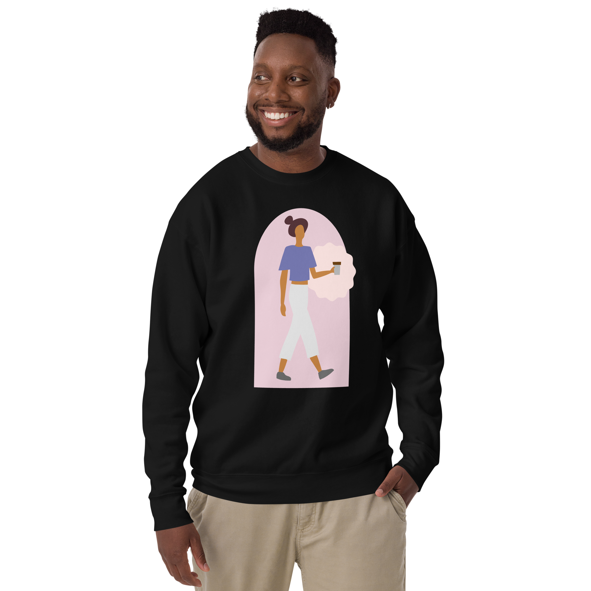 Unisex Kindness Is Invincible Premium Printed Sweatshirt 1 charcoal-heather