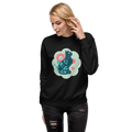Unisex Cute Cat Floral Premium Printed Sweatshirt navy-blazer