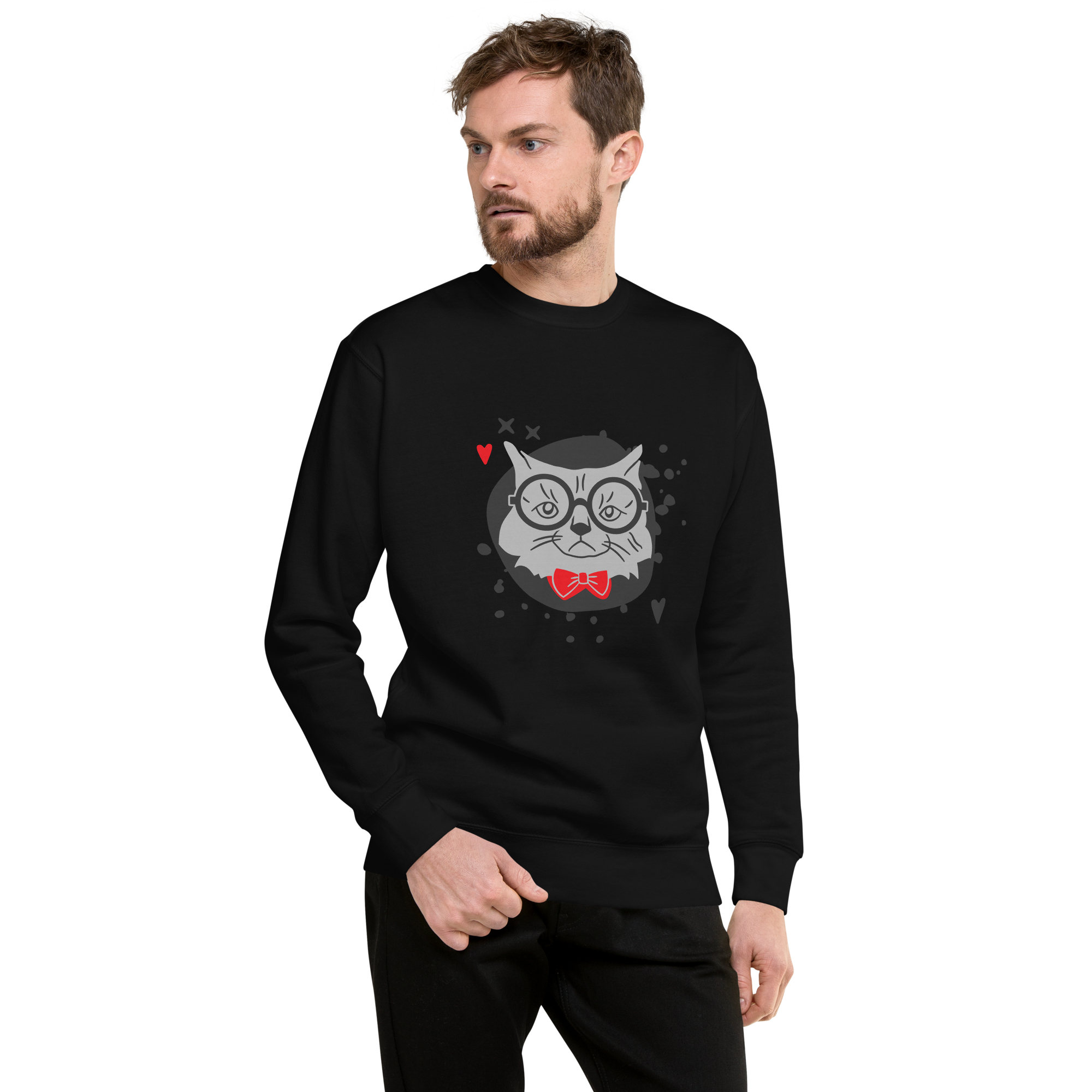 Cute Owl Graphic Sweatshirt carbon-grey