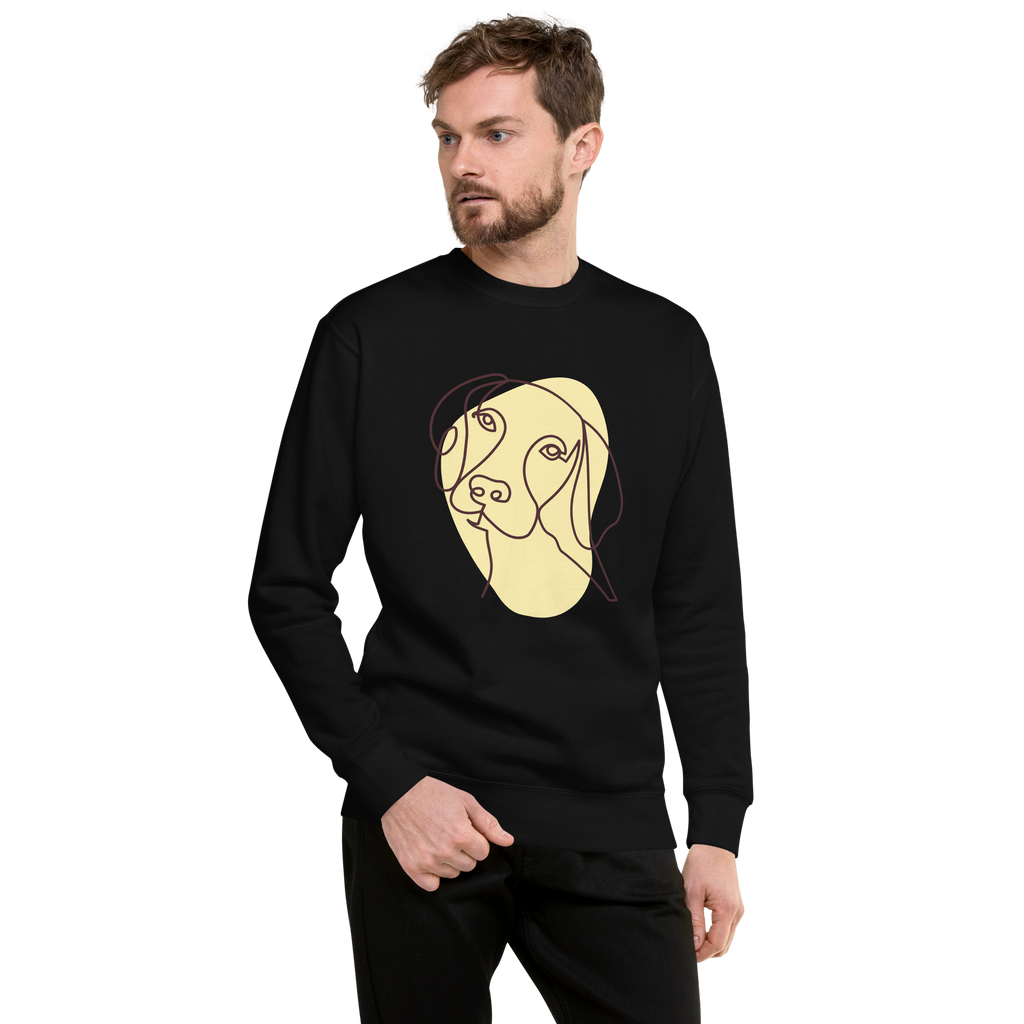 Unisex Life Is Better With Dog Premium Printed Sweatshirt 2 charcoal-heather
