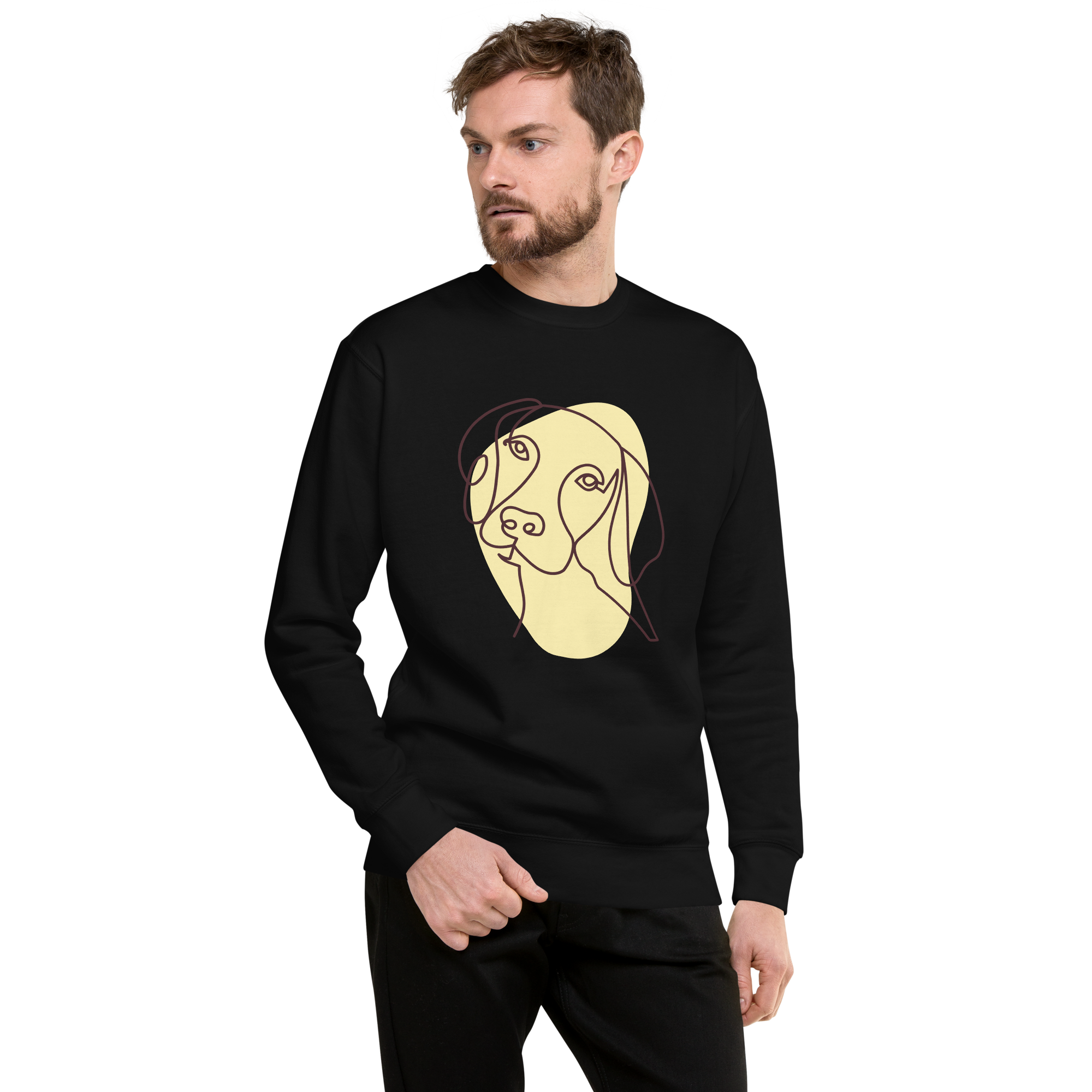 Unisex Life Is Better With Dog Premium Printed Sweatshirt 2 charcoal-heather