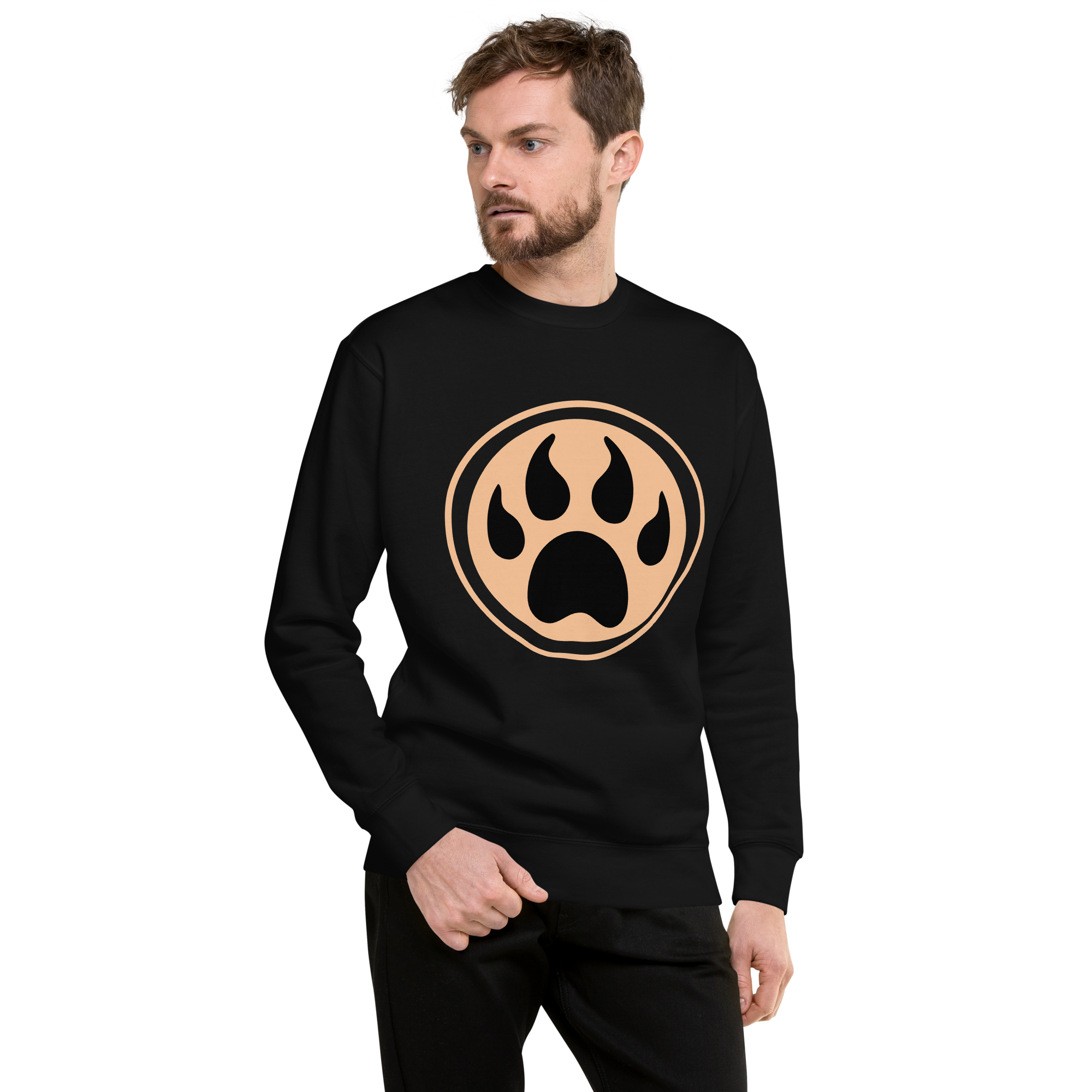 Unisex Dog Paw Premium Printed Sweatshirt white