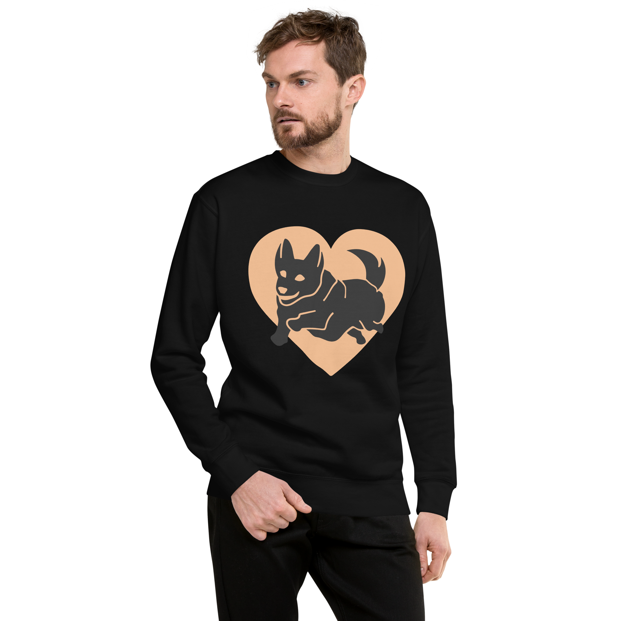 Unisex Dog Premium Printed Sweatshirt white
