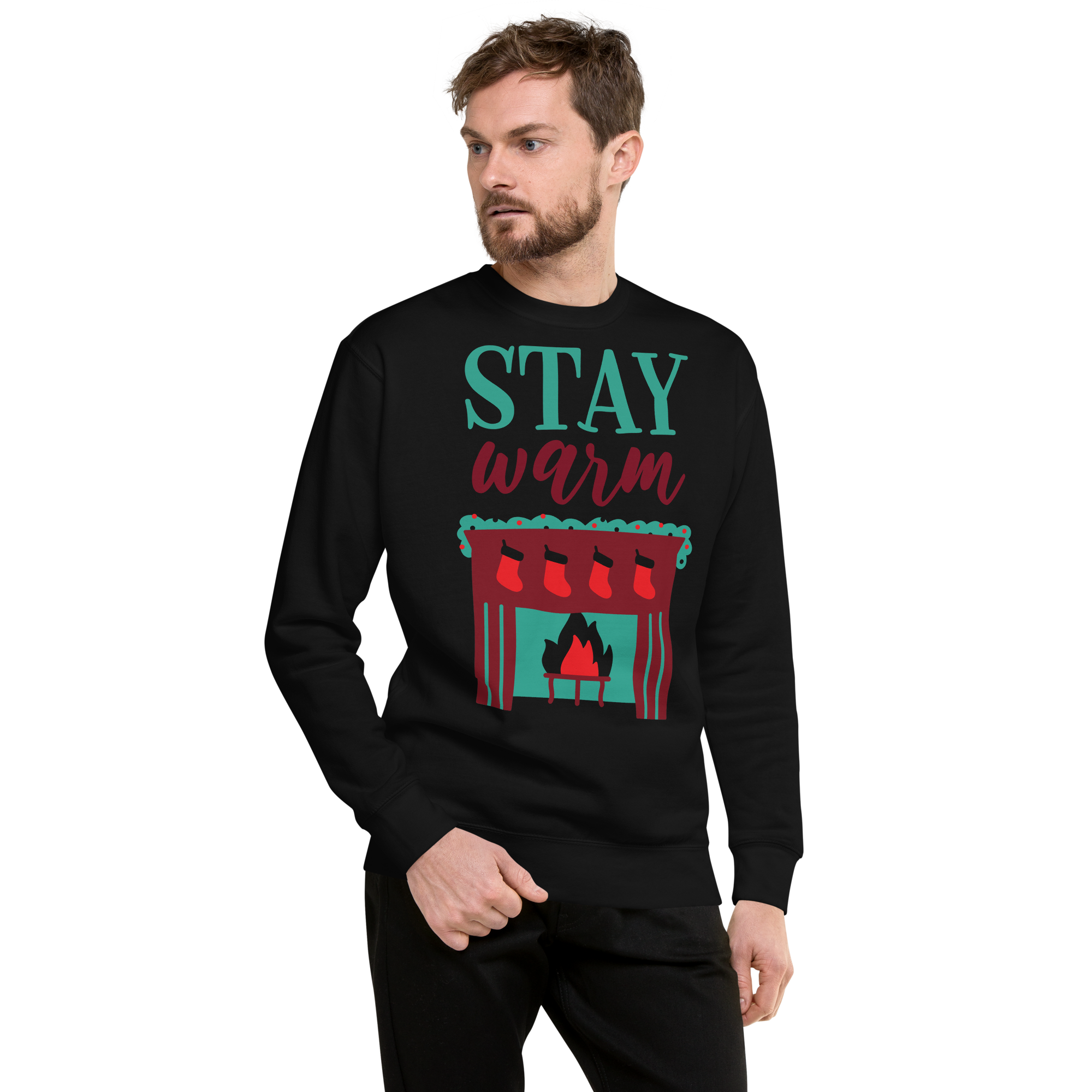 Unisex Stay Warm Christmas Premium Printed Sweatshirt 