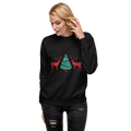 Unisex Reindeer With Christmas Tree Premium Printed Sweatshirt 