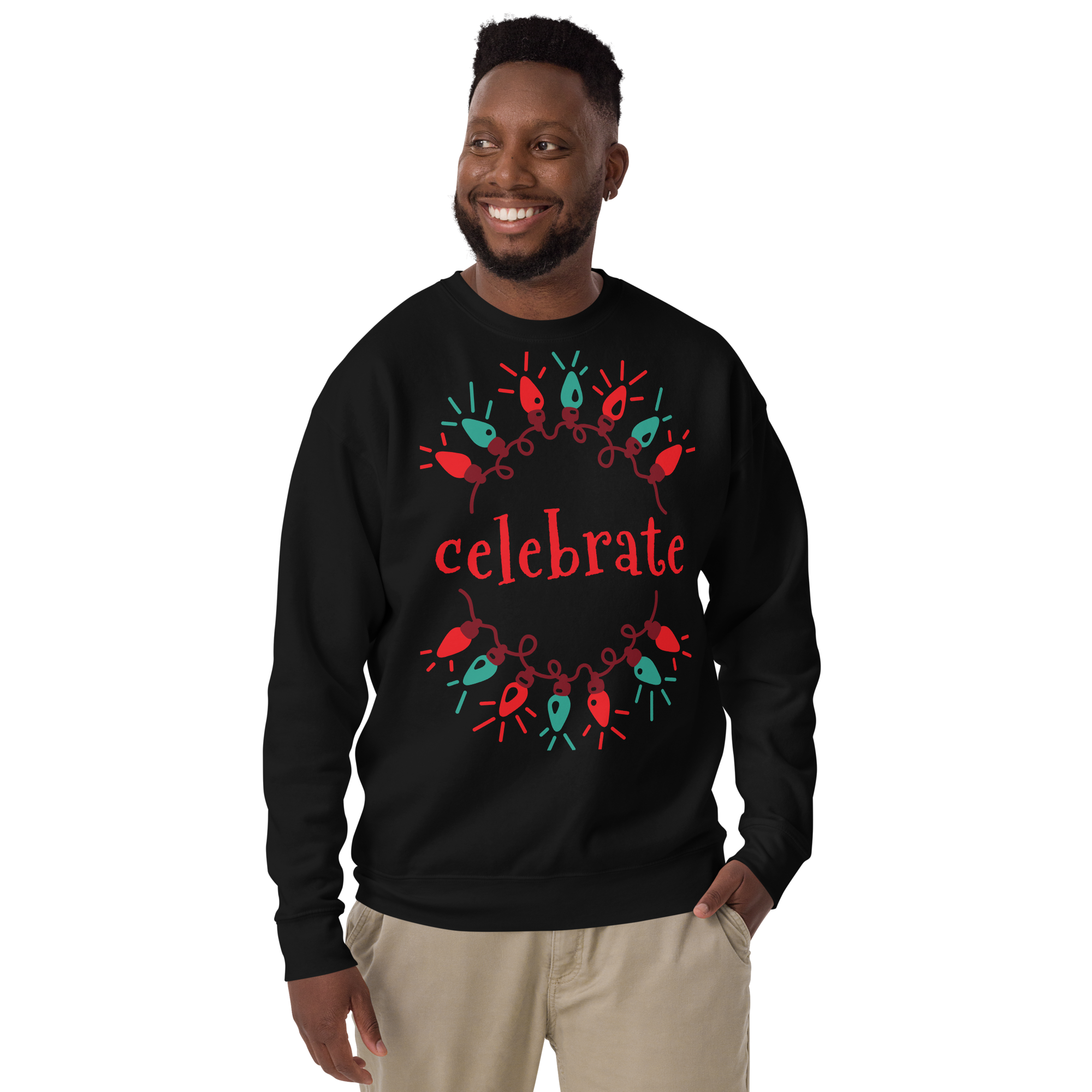 Unisex Celebration Premium Printed Sweatshirt black
