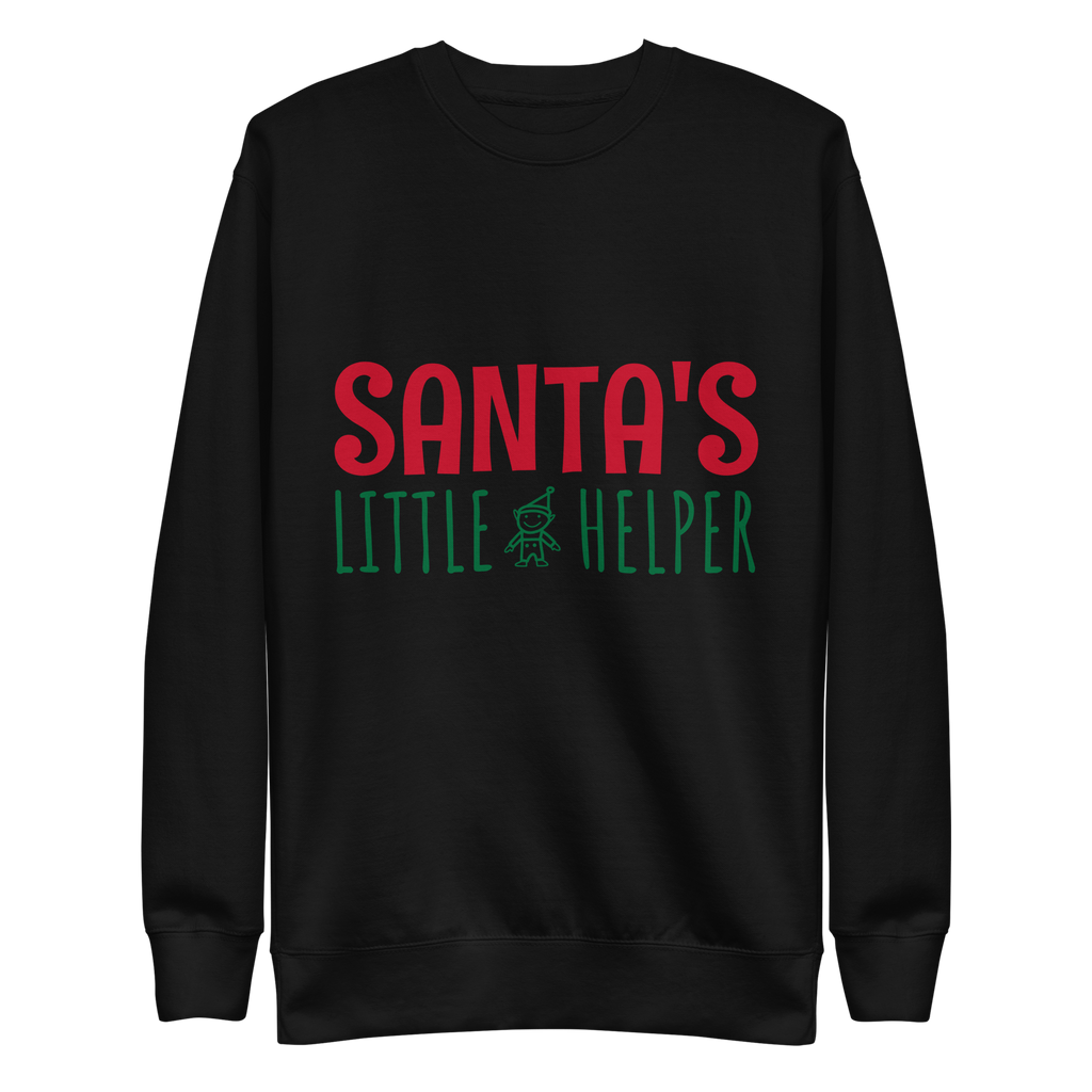 Unisex Santa S Little Helper Premium Printed Sweatshirt white
