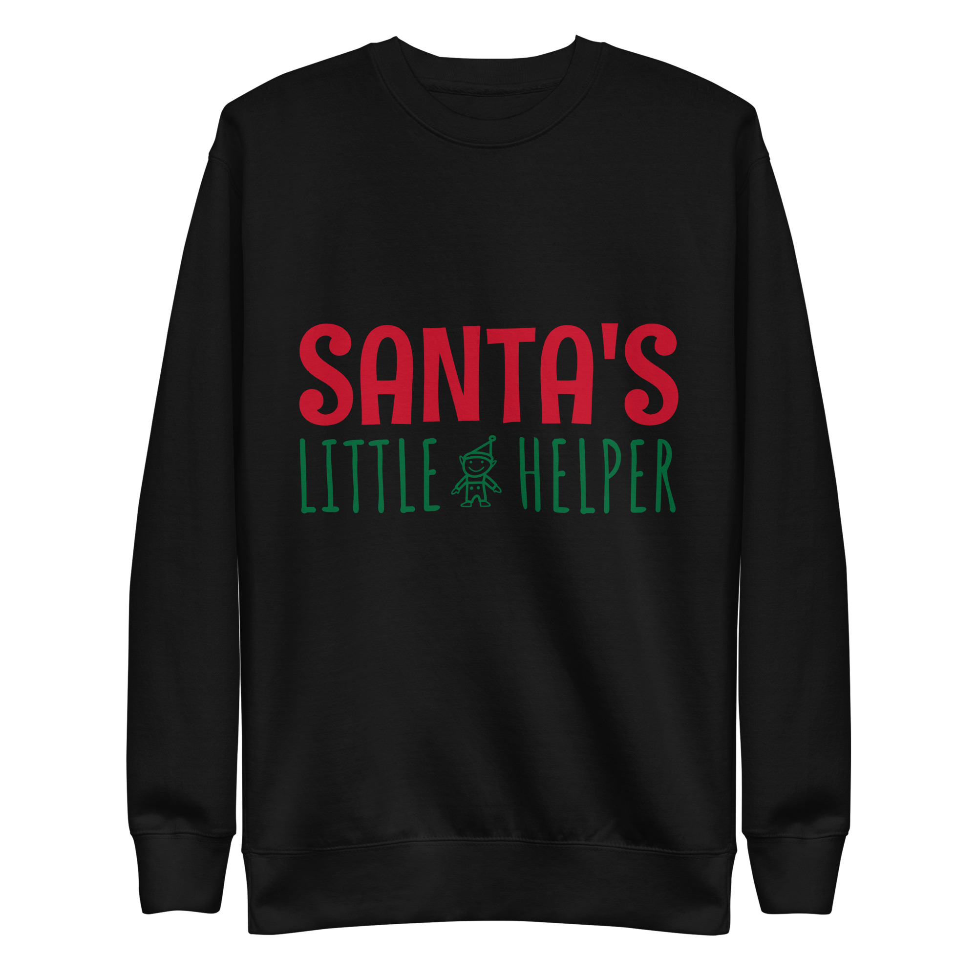 Unisex Santa S Little Helper Premium Printed Sweatshirt white