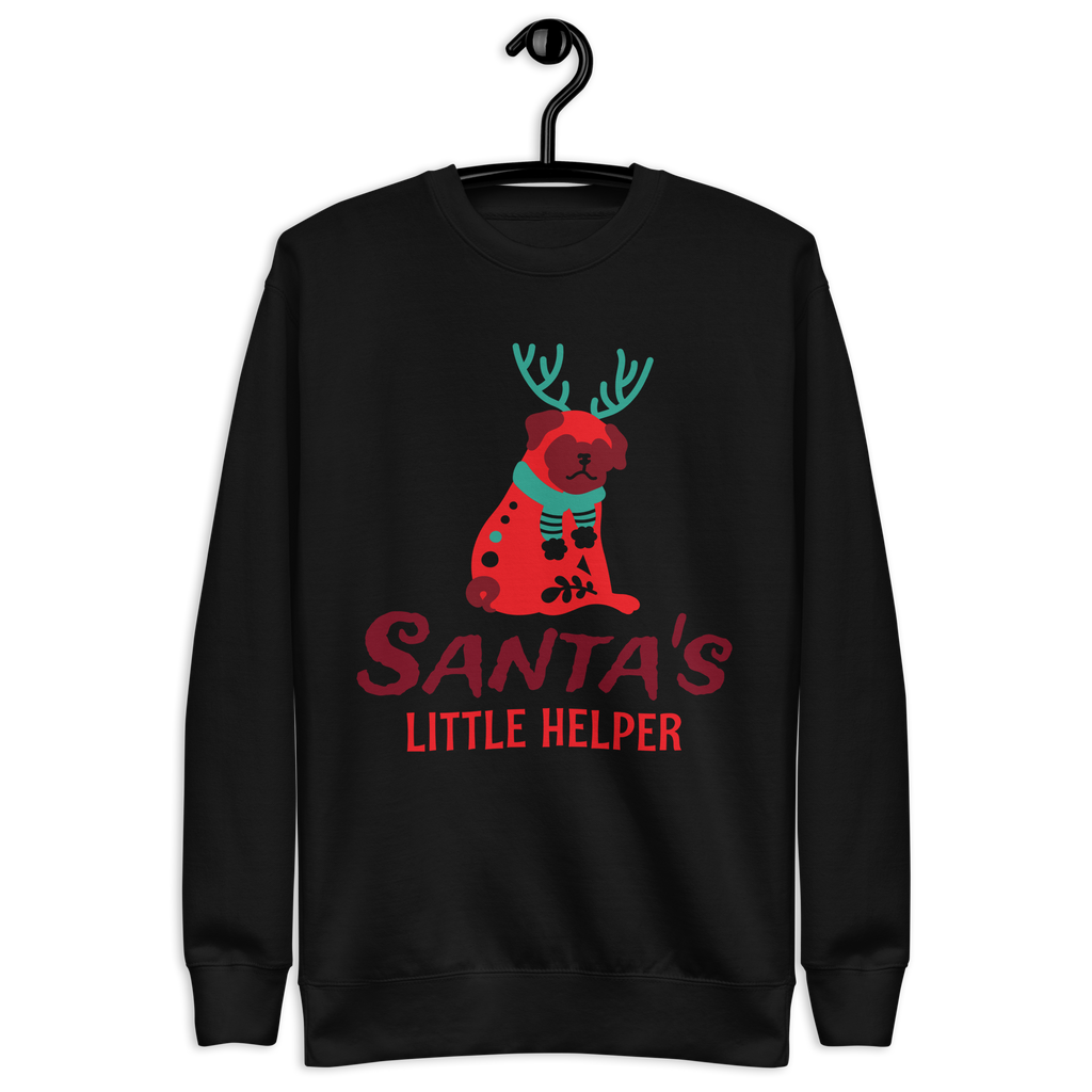 Unisex Santas Little Helper Dog Premium Printed Sweatshirt dusty-rose