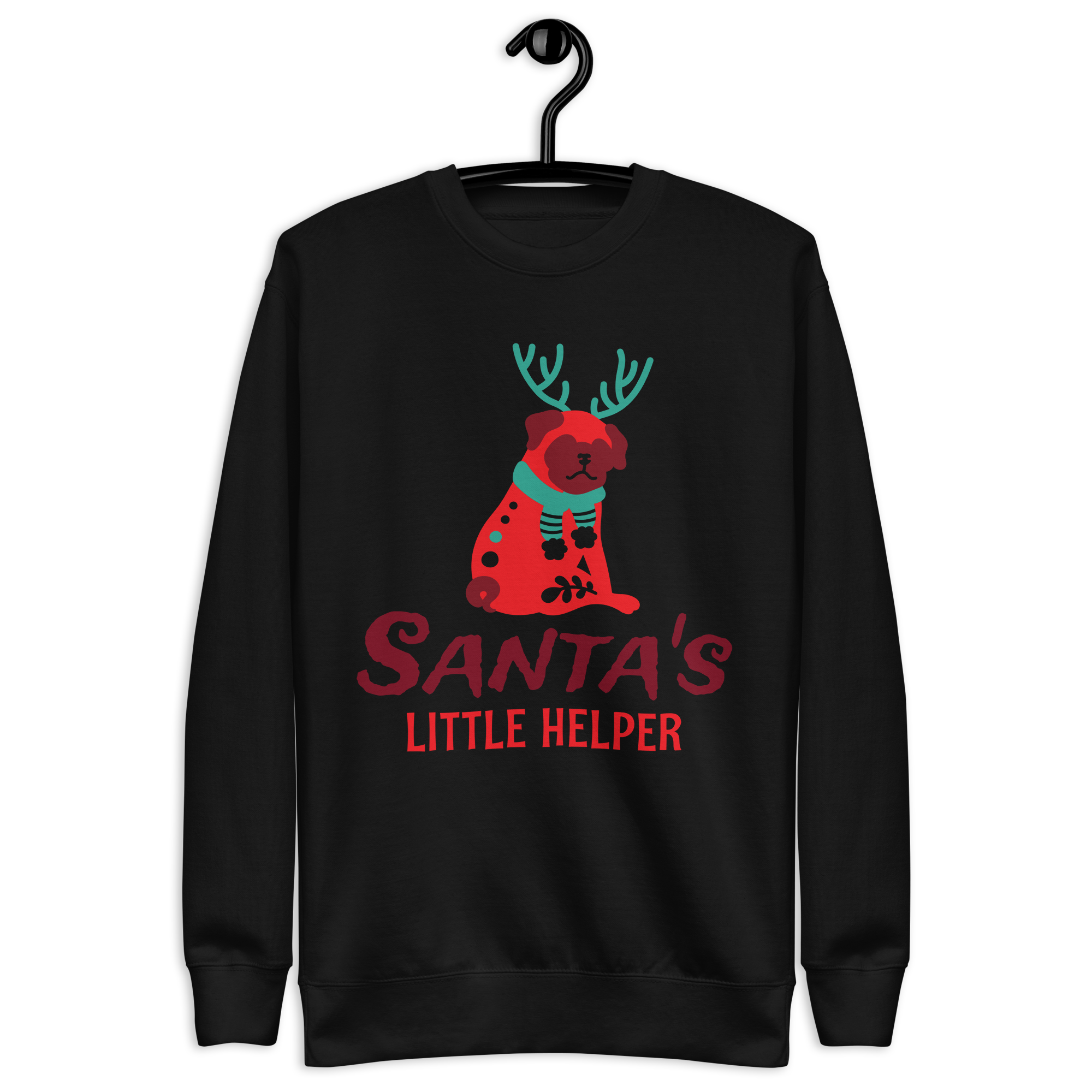 Unisex Santas Little Helper Dog Premium Printed Sweatshirt dusty-rose